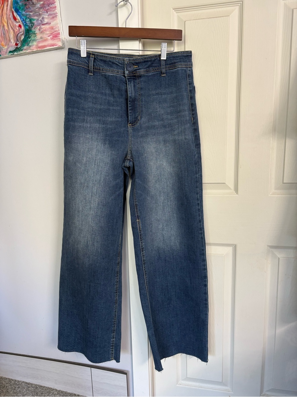 Oat New York Washed Blue High-Rise Wide-Leg Jeans